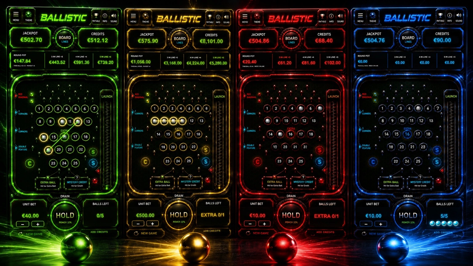 Four BALLISTIC visual themes