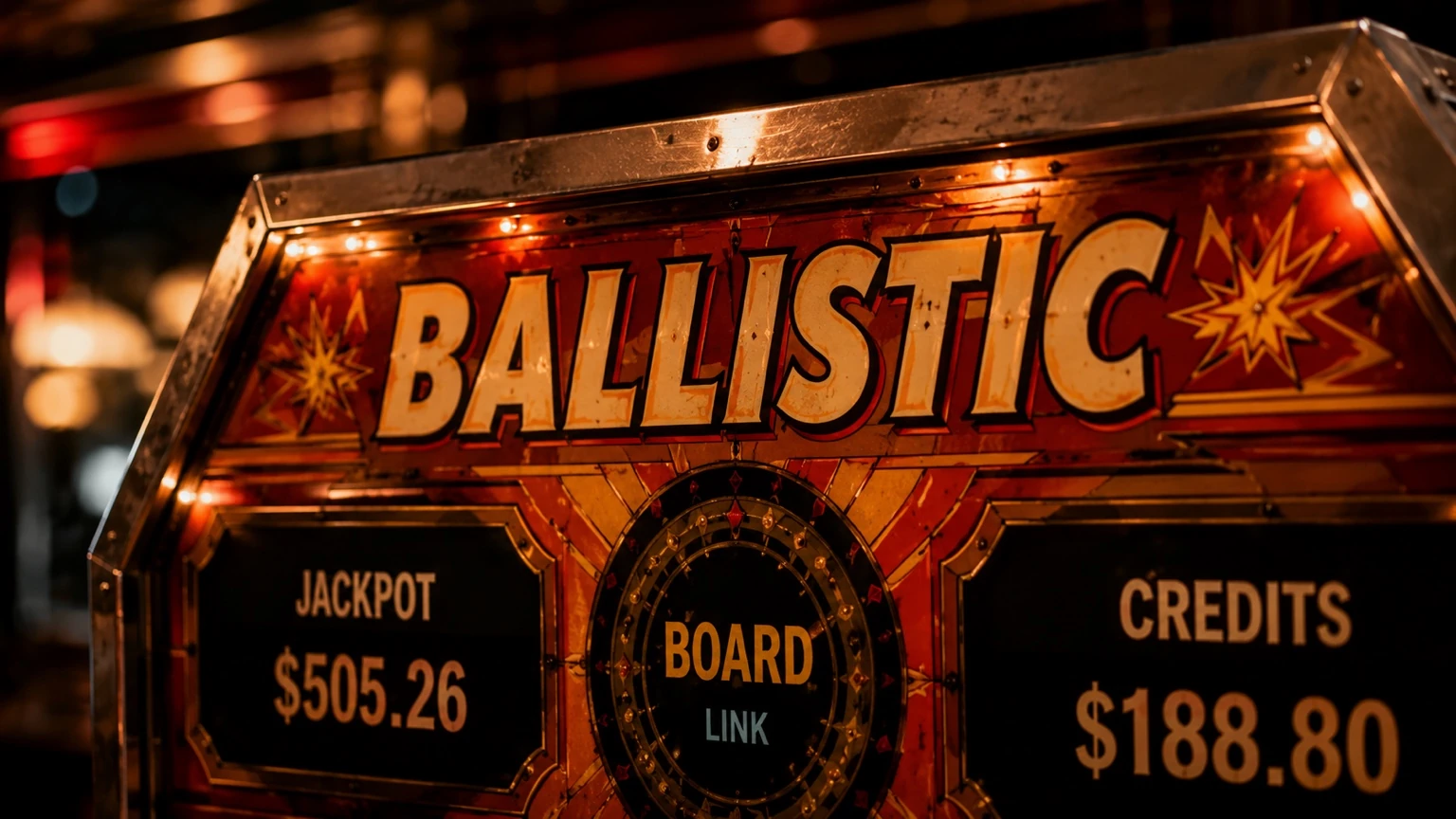 Vintage BALLISTIC backglass and jackpot display